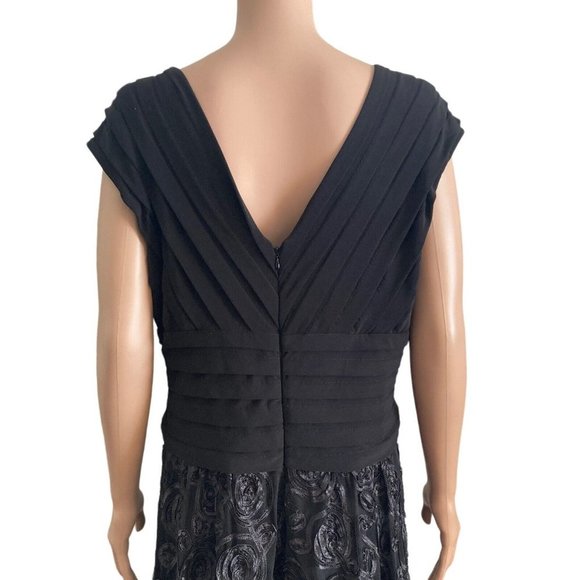 Adriana Papell Cocktail Dress Womens Size 16 Plus Size Black Lace - Picture 10 of 13